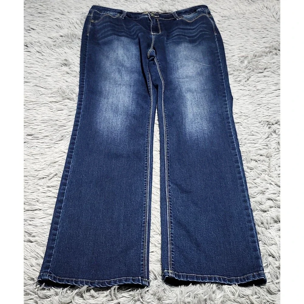 Buffalo David Britton Misha Jeans Womens 12x32 (34x32) Mid Straight Leg Stretch‎